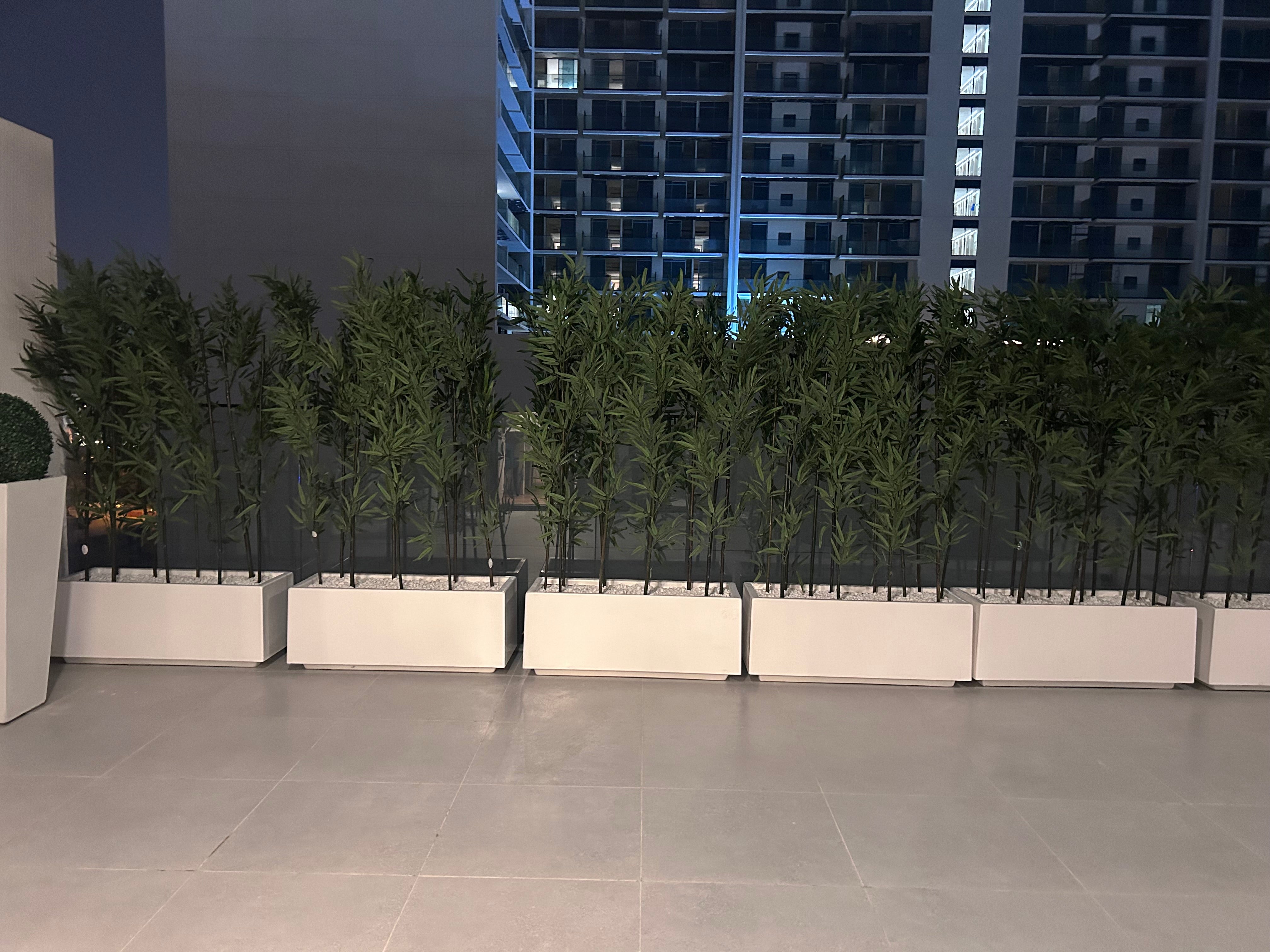 Artificial Bamboo in Fiber Pot Rectangle in 100x40cm