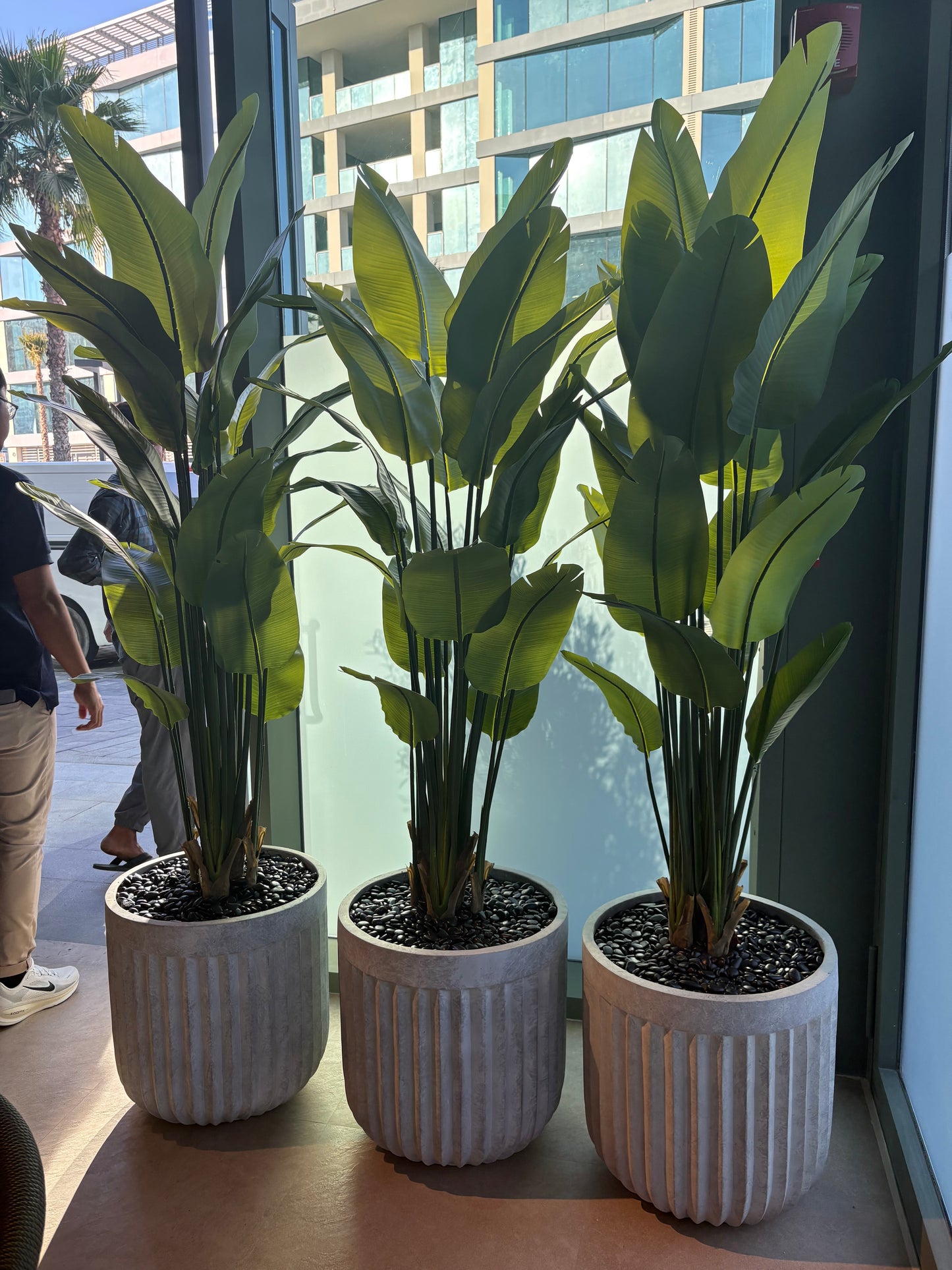 Artificial Giant Birds of Paradise Premium in Rustic Fiber Pot