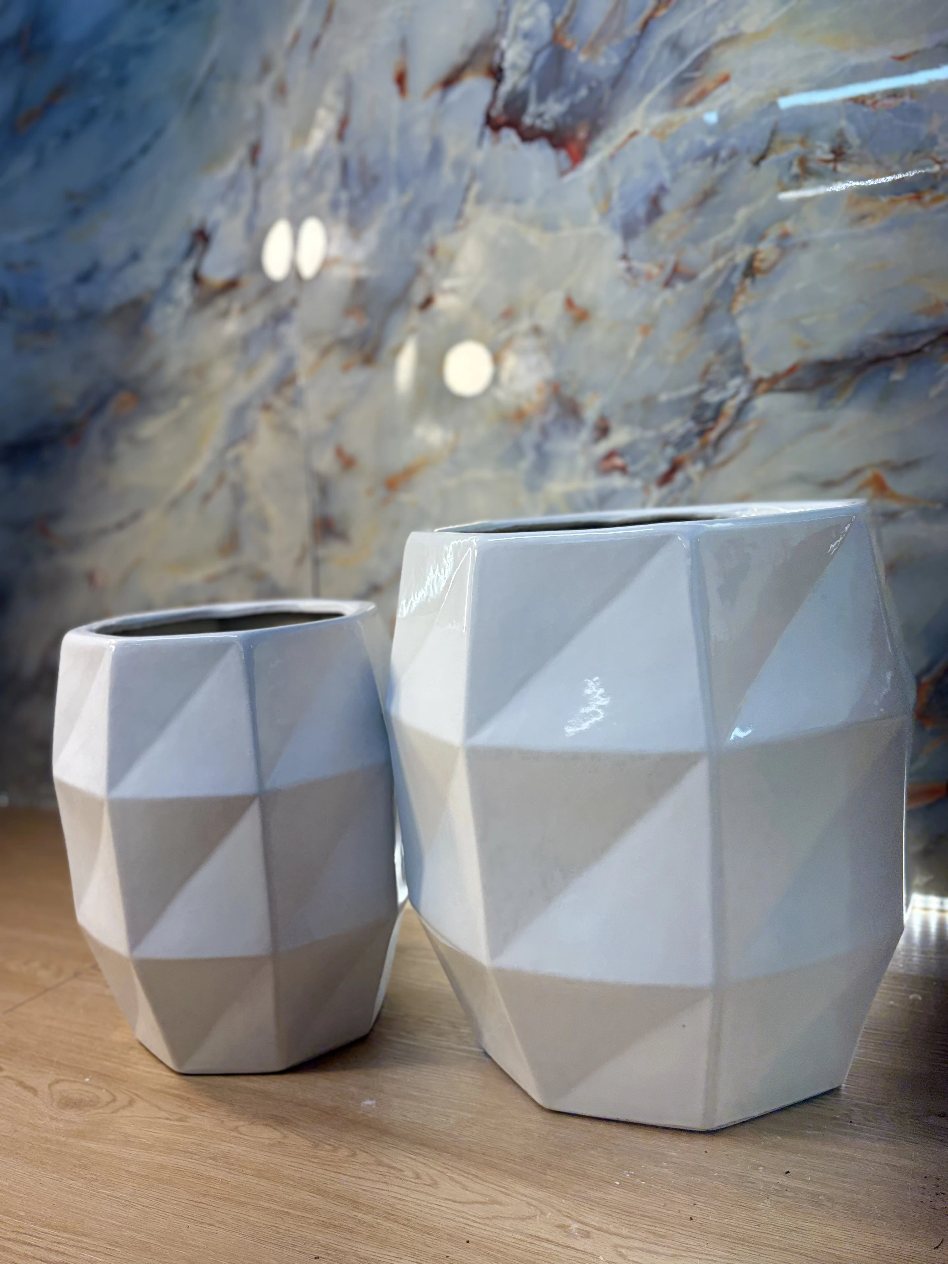Diamond Cut Ceramic Pot