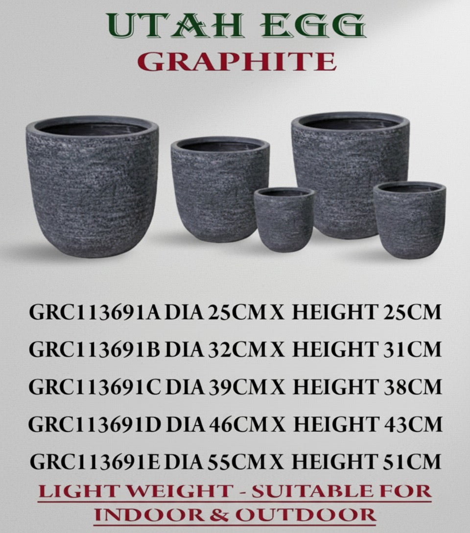 Fiber Pot Grey Graphite