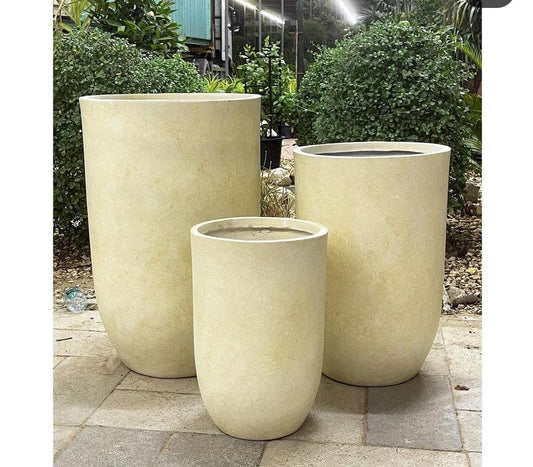 Beige Fiber Pot Medium