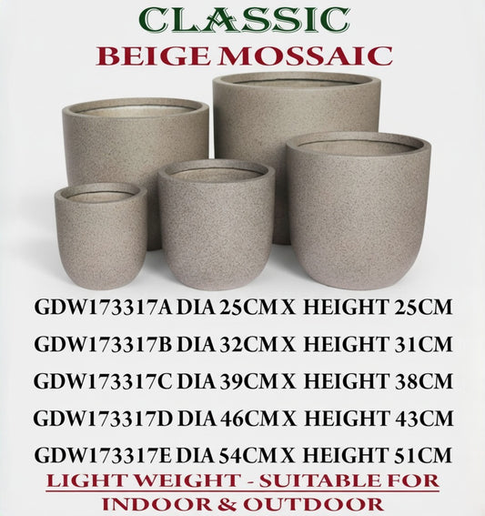 Fiber Pot Classic Beige Lifetime Warranty