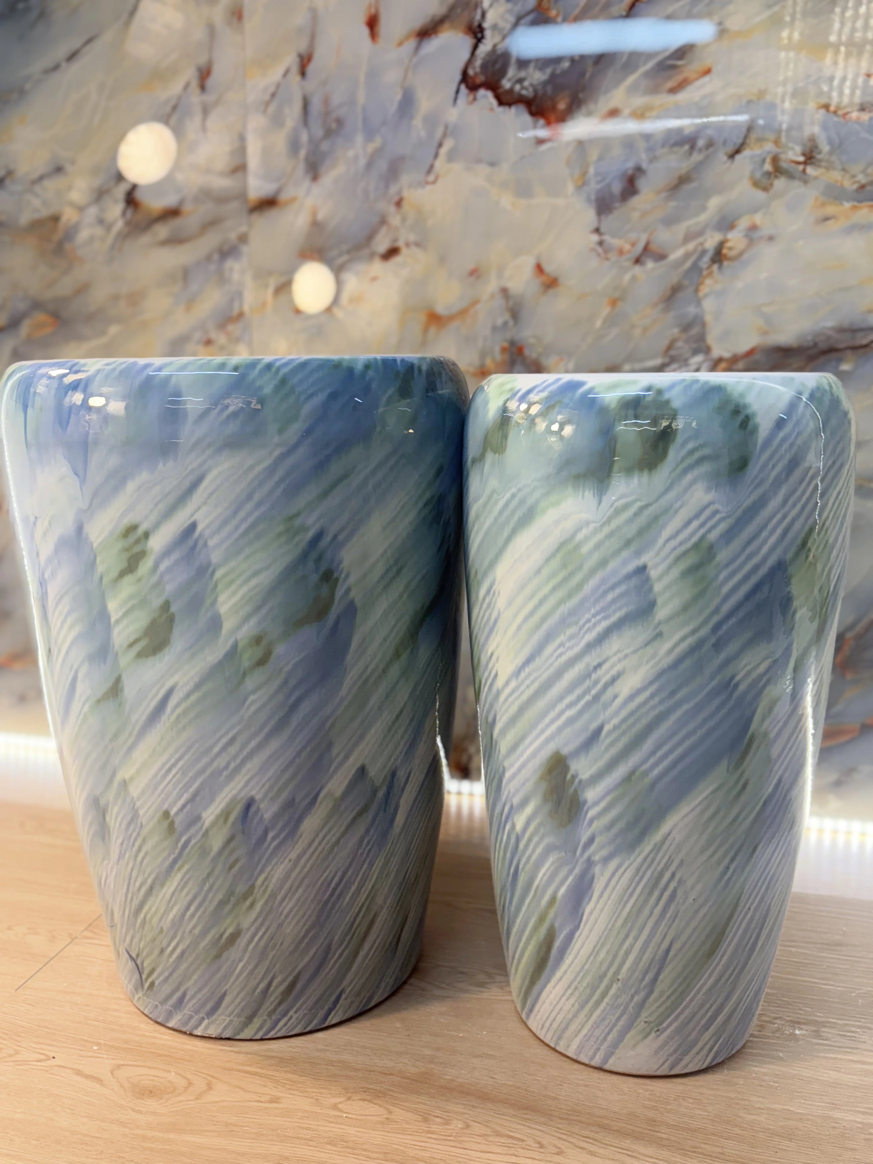 Brusty Blue Ceramic Pot