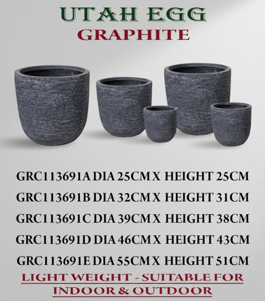 Fiber Pot Grey Graphite