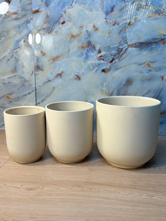 Beige Light Ceramic Pot