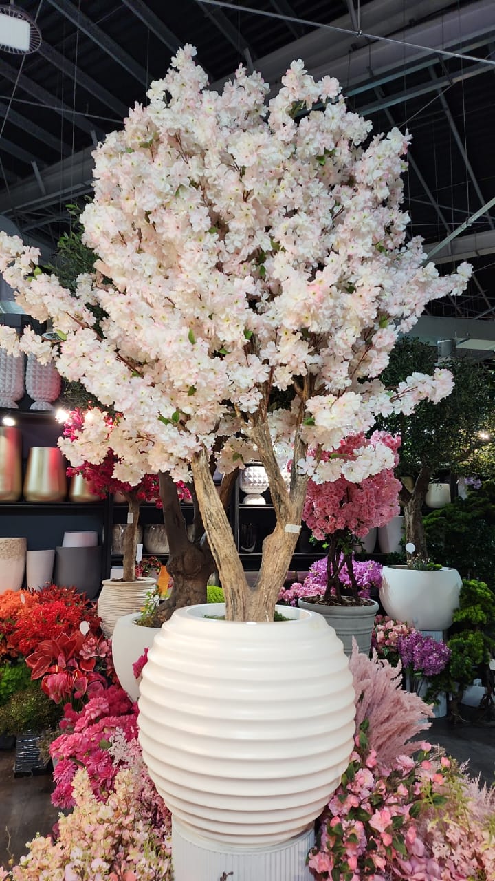 Artificial White Cherry Blossom Tree Premium XLarge Plants UAE.