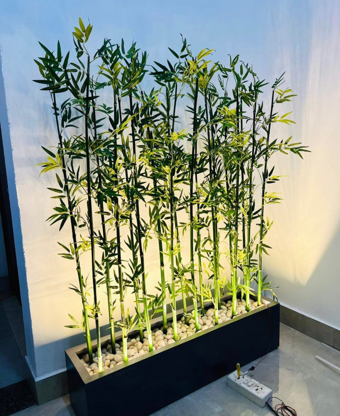 Artificial Bamboo in Fiber Pot Rectangle in 100x40cm