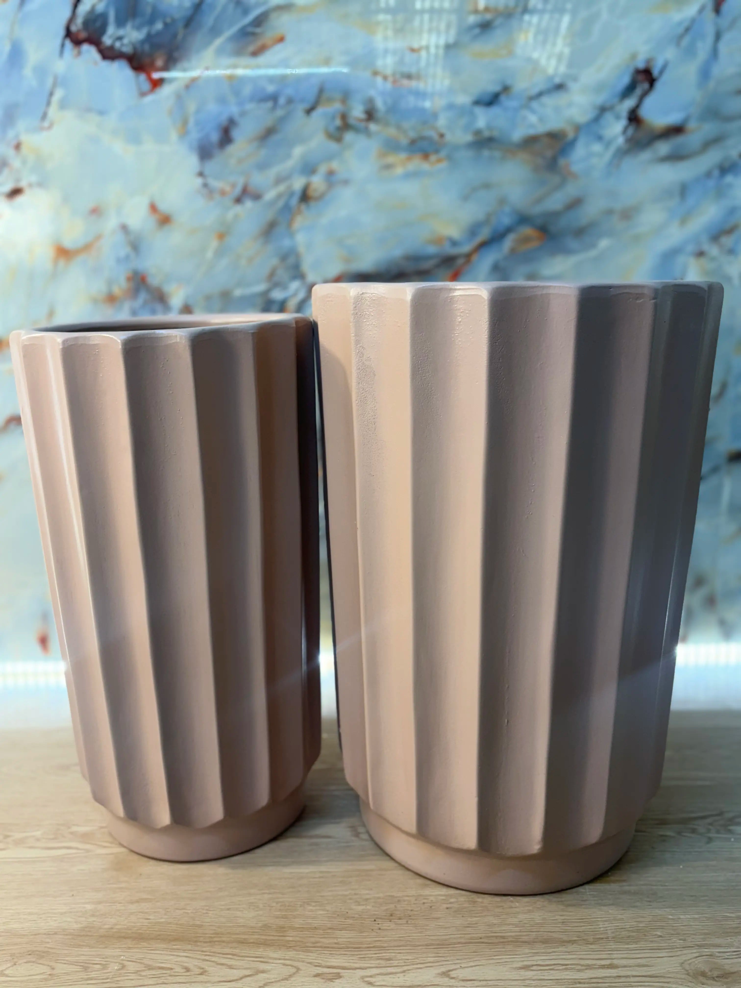 Beige Taupe Ceramic Pot in UAE