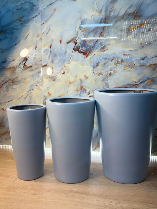 Concrete Grey Ceramic Pot Long