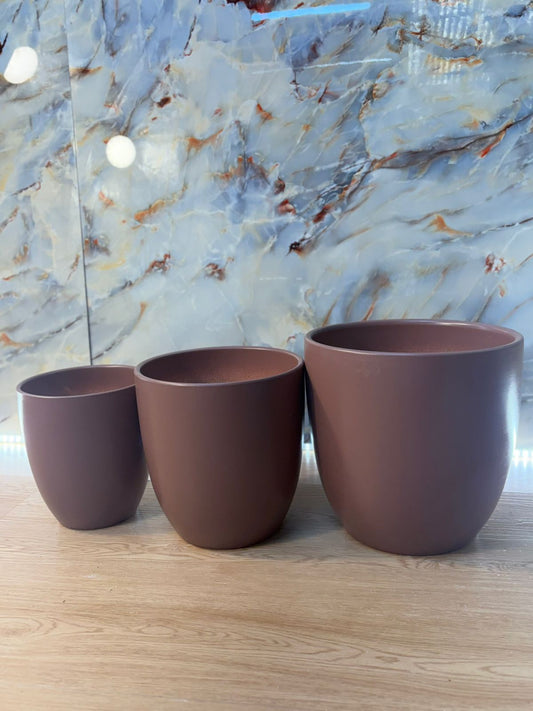 Cocoa Brown Ceramic Pot