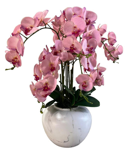 Artificial Pink Orchid in Marble