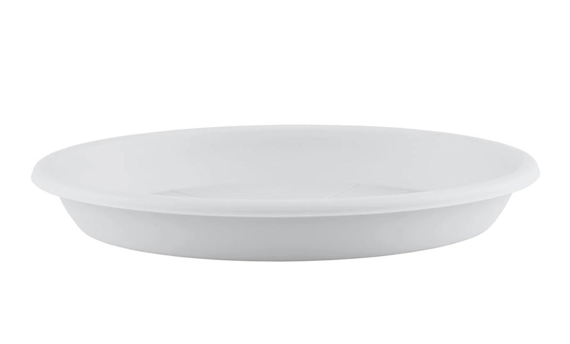 Saucer Plastic Small PROMO Plants UAE. A white plastic plant saucer designed for small plants.