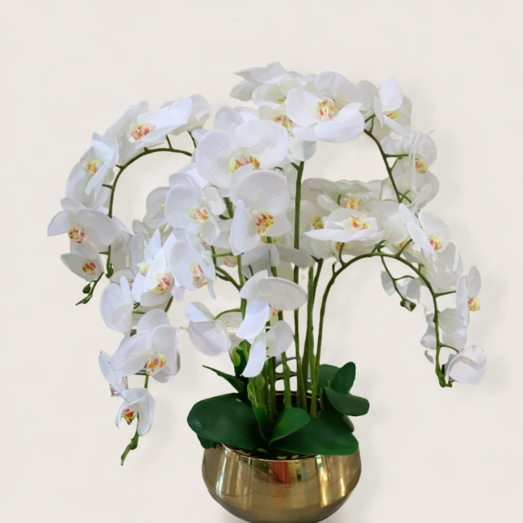 Artificial orchid in gold