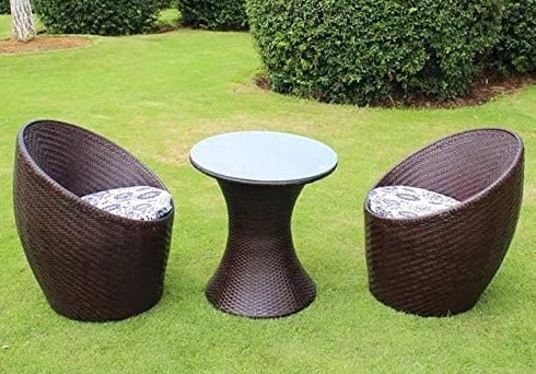 Outdoor Furniture 2 seater Brown Rattan