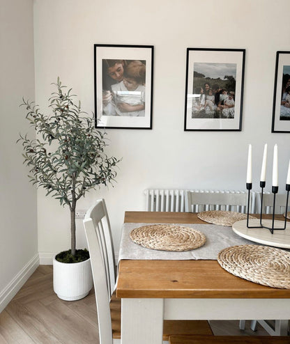 Artificial Olive Tree in White Pot